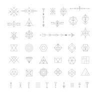 Set of vector trendy geometric icons N2