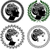 set of roman woman profiles