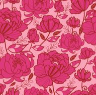 Pink garden kimono seamless pattern