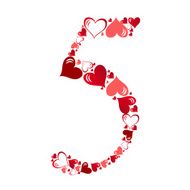 Number of hearts vector illustration N10