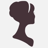 Beautiful woman head silhouette with stylish hairstyle