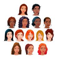 Vector isolated avatars