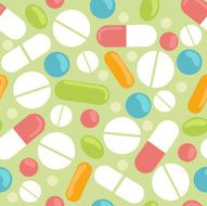 Medicine pills seamless pattern