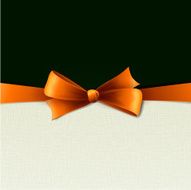 Orange bow in vintage background