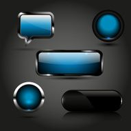 Glossy blue buttons