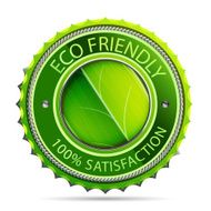 Green badge with leaf