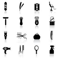barbershop icon set N2