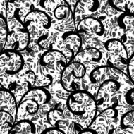 Seamless Scratchboard Vines Pattern