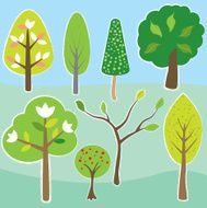 Cartoon style trees (vector &amp; jpeg)