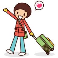 Happy young girl go to travel N2