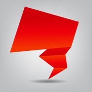 Abstract origami speech bubble vector background N10