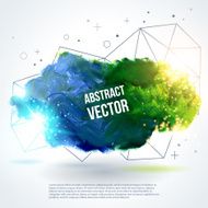 3D abstract background with paint stain and geometric shapes N3