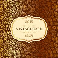 Vector vintage card Stylized silhouettes of flowers and berries N6