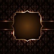 Vintage background with golden frame vector illustration N6