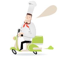 Chef Riding A Motorcycle