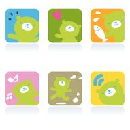Icon Set( Emoticons ) - Cute Bear N2