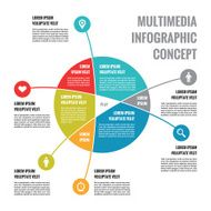Multimedia Infographic Concept - Abstract Vector Business Scheme