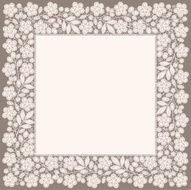 Doily White Lace Floral Pattern Square Frame