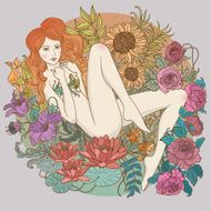 Girl With Flowers N27