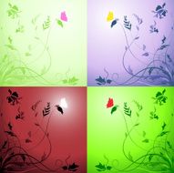 floral background in four colors