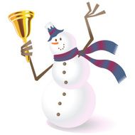 Merry Christmas Happy Snowman Greeting Shaking Jingle Bell