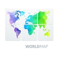 World map of rainbow color N3