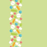 Medicine pills vertical seamless pattern