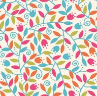 Colorful branches seamless pattern