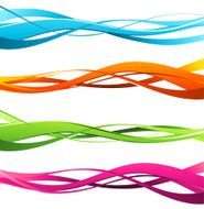 Blue orange green and pink abstract waves