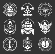 Vintage Retro Nautical Badges And Labels N2