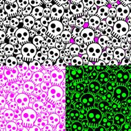 Two credit seamless skull background