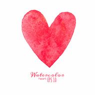 Watercolor painted red heart N3