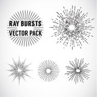 Line Ray Burst vintage style - vector set