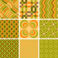 retro seamless backgrounds green-orange-beige