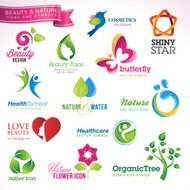 Set of icons and symbols for beauty nature