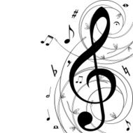 Musical notation symbols on white background