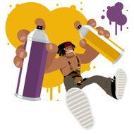 Cool Graffiti Artist With Spray Paint Can And Ink N2
