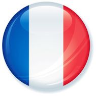 French Flag Super Glossy Button