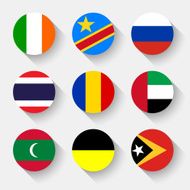 Flags of the world round buttons N2