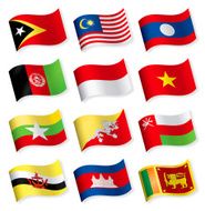 Waveform Flags Icon collection - Asia