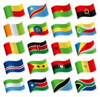 Waveform Flag Icon collection - Africa