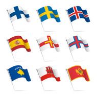 World flags waving