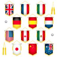 Country Pennant Flags