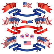 Red white and blue USA banners