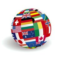 Globe of world flags