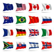 World flags waving N3
