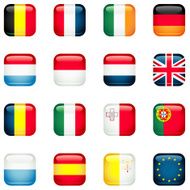 Western and Southern Europe Icon Flags