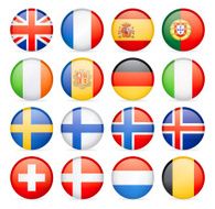 Round flag icons - Western and Nothern Europe