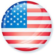 American Flag Super Glossy Button