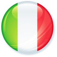 Italian Flag Super Glossy Button